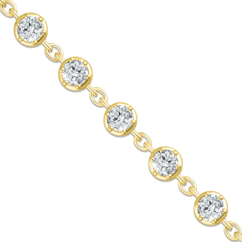 Lab Grown Diamond 4 1/2ctw. Bezel Set Bracelet in Gold Plated Sterling Silver image number null